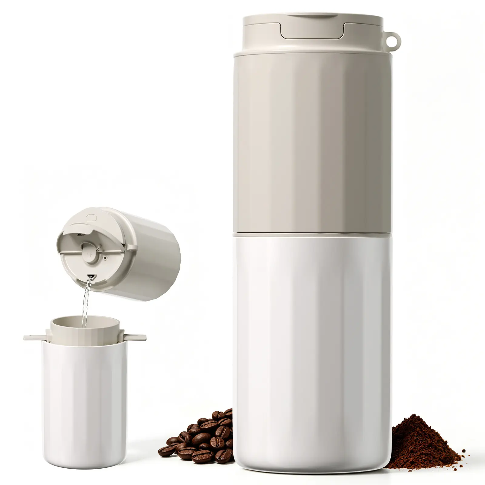 Kismile Coffee Grinder Electric - Grind While Charging, Portable with Electric Grinder & Insulated Mug and Pour Over for Travel, Cordless/Rechargeable Coffee Bean Grinders for Travel,Camping