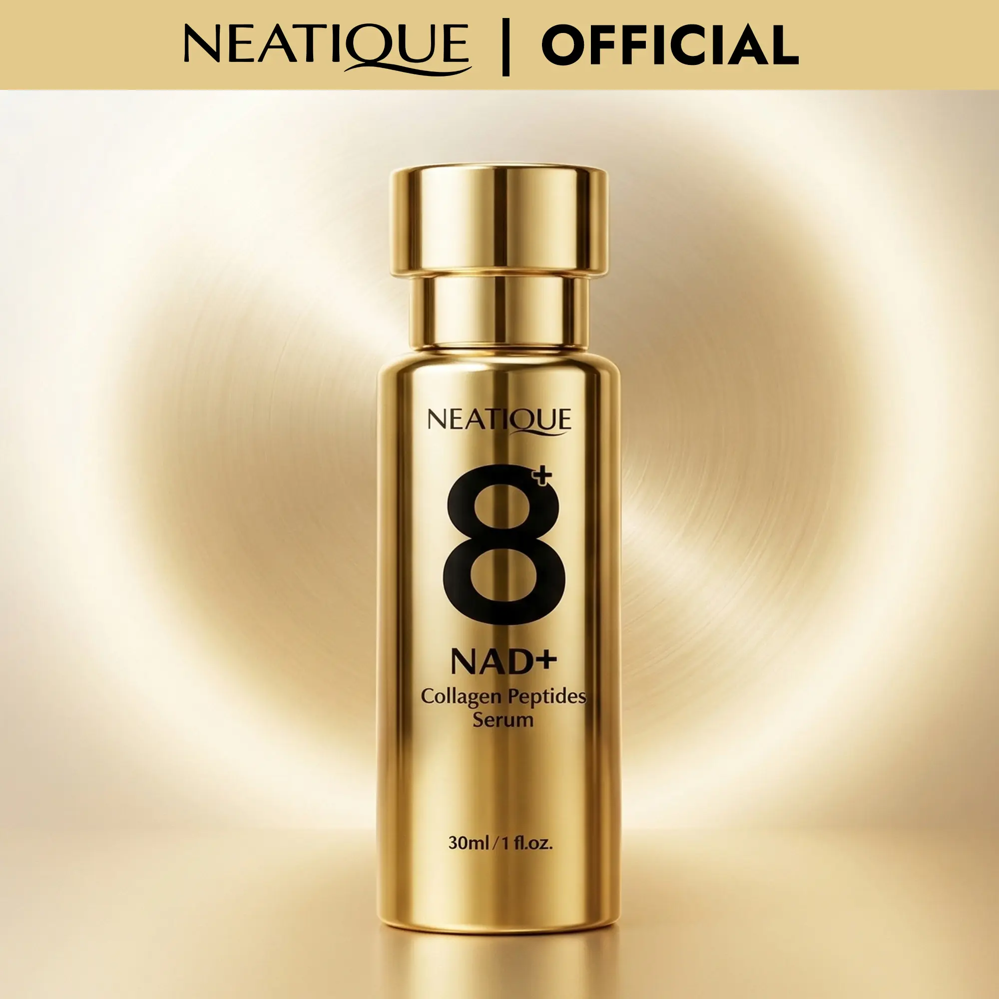 [NEW][NEATIQUE]NAD+ Collagen Peptide Serum with Niacinamide & Hyaluronic Acid, 8AM/8PM Routine Firming Hydrating Face Serum for Radiant Glow for Fine Lines and Moisturing Skin, 1 fl oz (30 ml) Skin Repair Moisturizing Hydrate Moisturizer