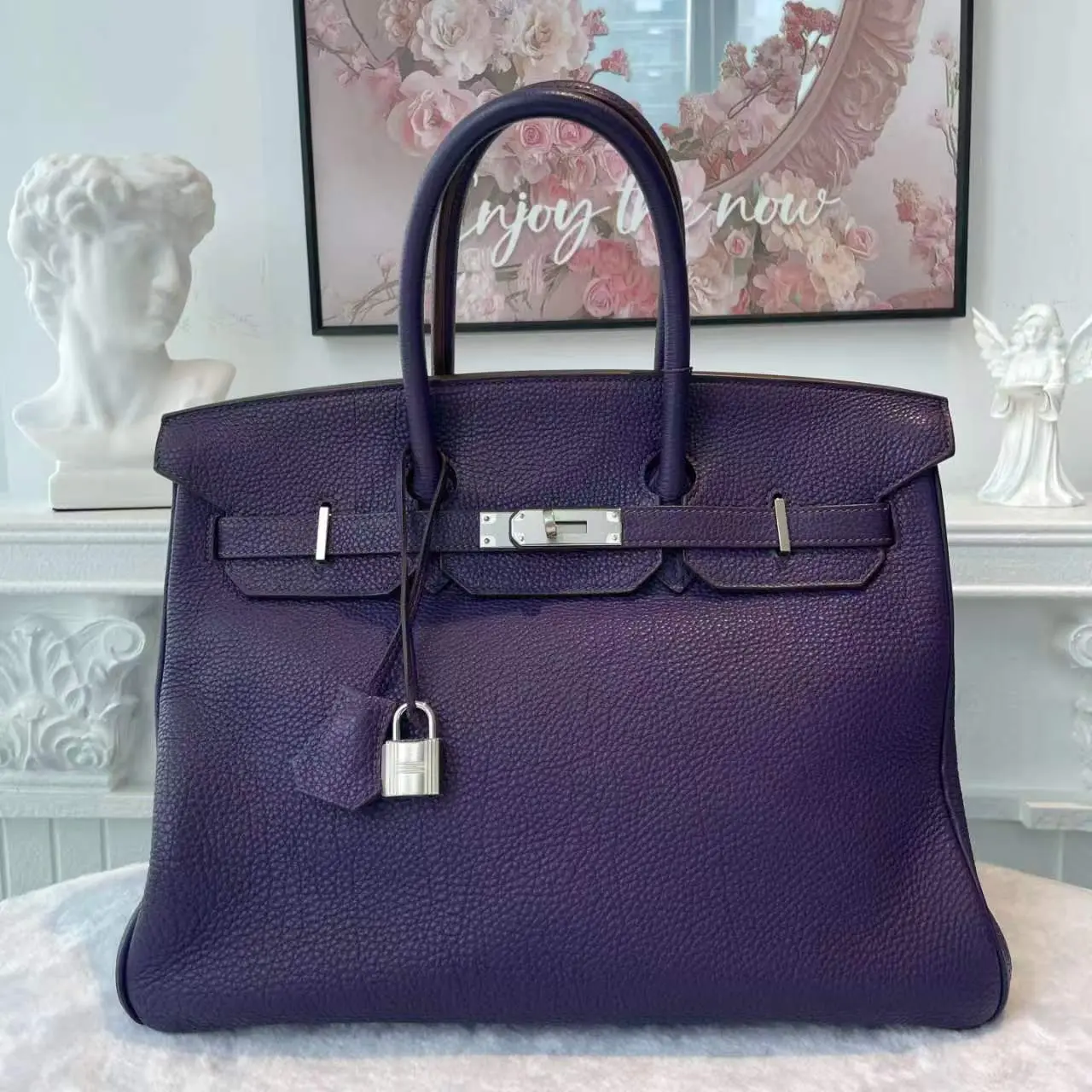 Pre-owned HERMÈS TC Tote Bags BJ1101005058 Birkin 35 [N] Purple