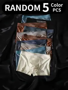 Men's Satin Underwear Set, Casual Fitted Underwear Brief, Breathable Lightweight Design, Ideal for Sports & Daily Wear, Perfect for Home Vacation Use
