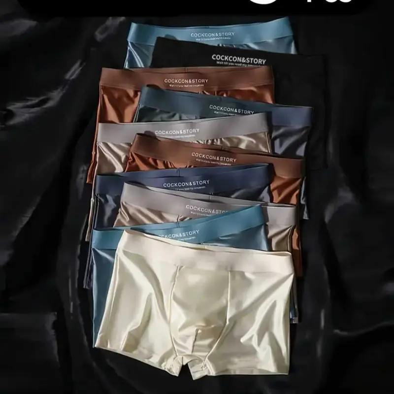 Men's Satin Underwear Set, Breathable Lightweight Design, Ideal for Sports & Daily Wear, Perfect for Home Vacation Use