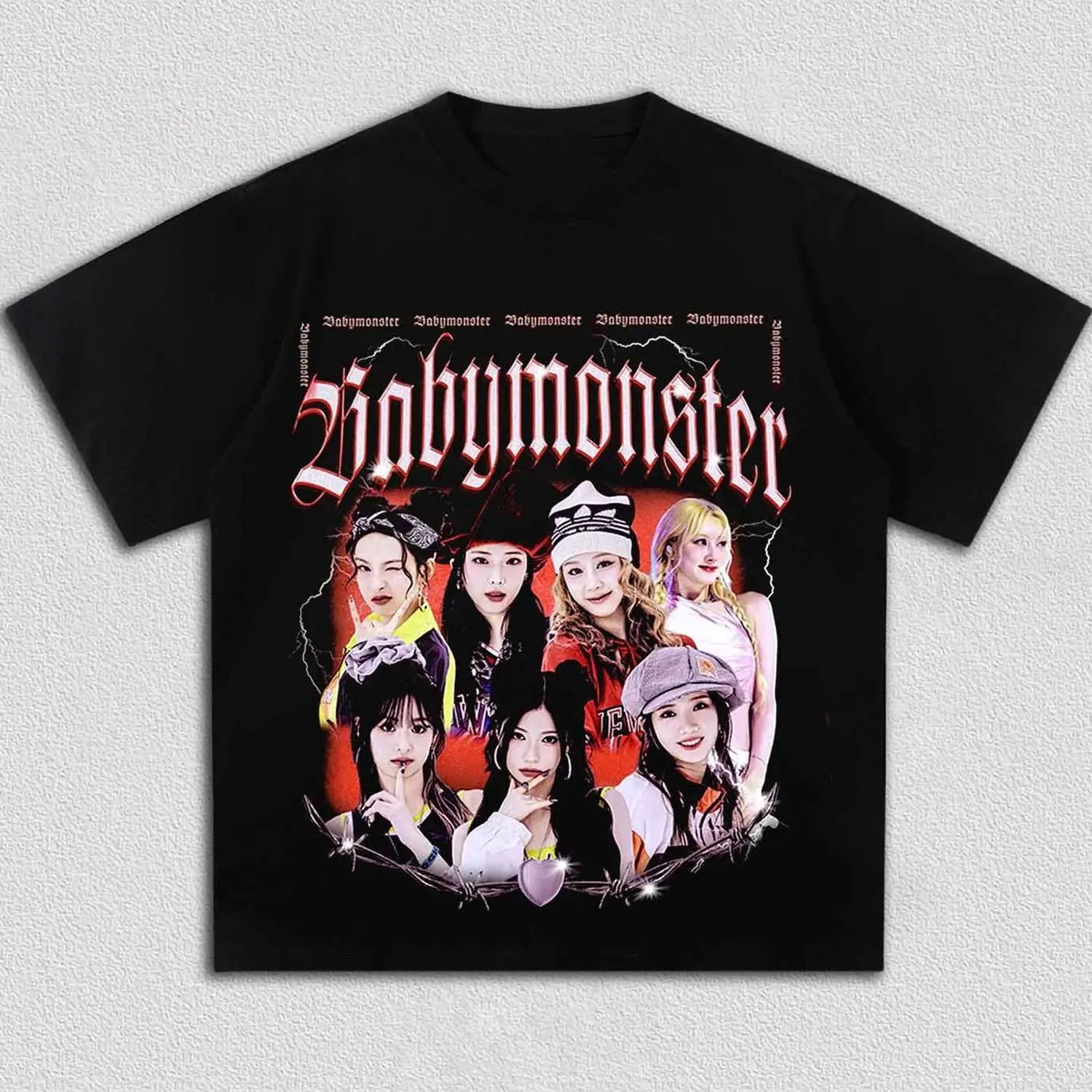 BABYMONSTER Tour 2026 Shirt DRIP BATTER UP Vintage K Pop Graphic Tee Collection HY5883