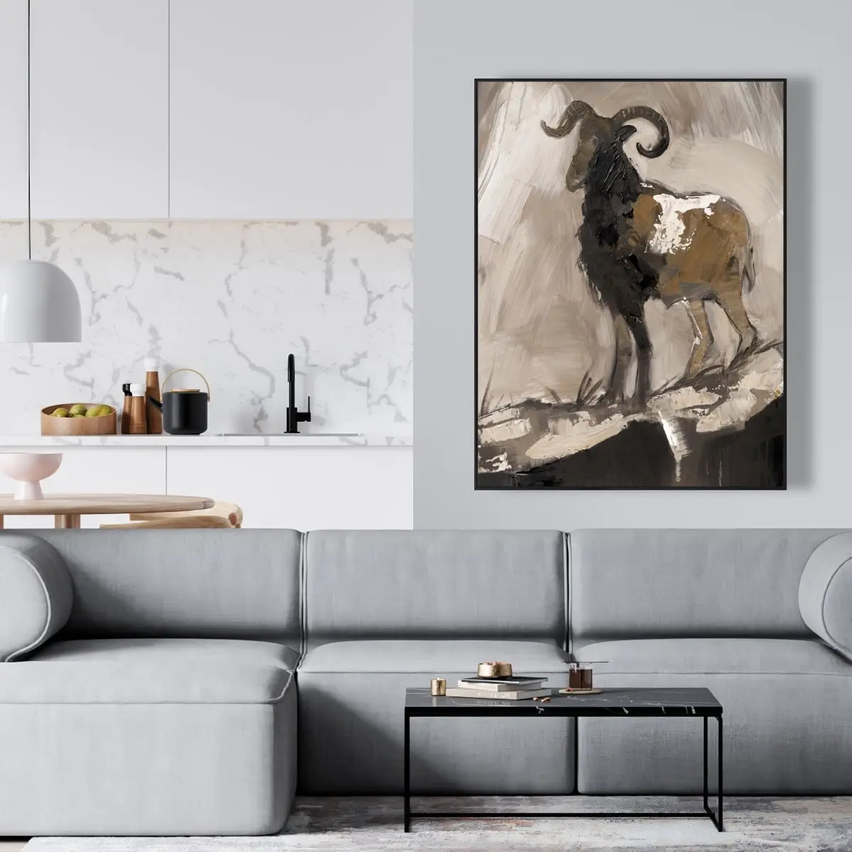 360 Stand 36x48 in. Framed Abstract Art Photo Print - Proud Aeries Animal Accent, Farmhouse Wall Decoration for Living Room, Artistic, Artwork, Home Aesthetic, Abstract Art Home Decor, Living Room Decor, Animal Motif