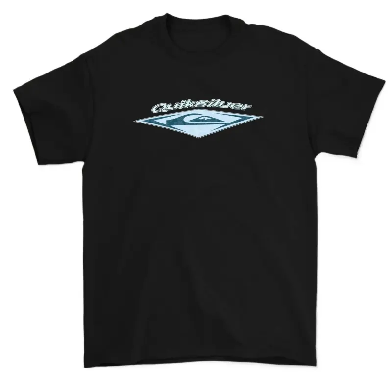 100% Cotton – Stylish & Comfortable QUIKSILVER Logo Distressed Surf T-Shirt (Unisex)