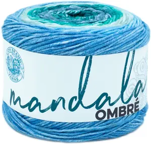 Lion Brand Yarn Mandala Ombre Mantra Cake Medium Acrylic Multi-Color Yarn