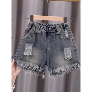 2025 New Style Summer Thin Denim Shorts for Girls, Trendy Hot Pants for Children