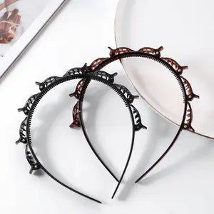Braided headband clip clip with bangs fixed artifact, multi-layer hollow braided headband
