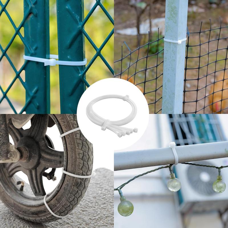 Zip Ties Assorted Size,6+8+12+14+18 Inch Double Sided Toothed,120 LBS Tensile Strength Heavy Duty Cable Wire Ties Self-Locking Adjustable Durable Nylon Tie Wraps for Indoor Outdoor White（500 Pack）