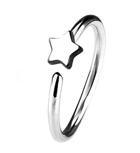 20G Star Stainless Steel Nose Ring Hoop