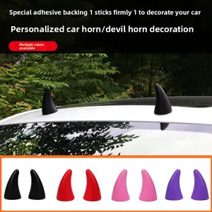 Car Roof Decoration Devil Horn Large Deer Horn Bull Horn Car Exterior Accessories Universal Anti-Collision Sticker Rhino Horn 3D Car Sticker