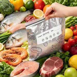 2026 New Reusable Aluminum Foil Food Storage Bags with Vacuum Zipper