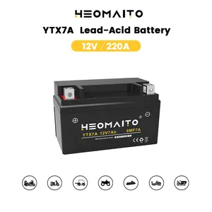 HEOMAITO AGM YTX7A-BS 12V 7Ah 220 CCA Factory Activated Motorcycle Battery - Sealed Maintenance Free, IP55 Waterproof High Performance Replacement Powersports Battery for ATV UTV Scooter Snowmobile 125cc-250cc