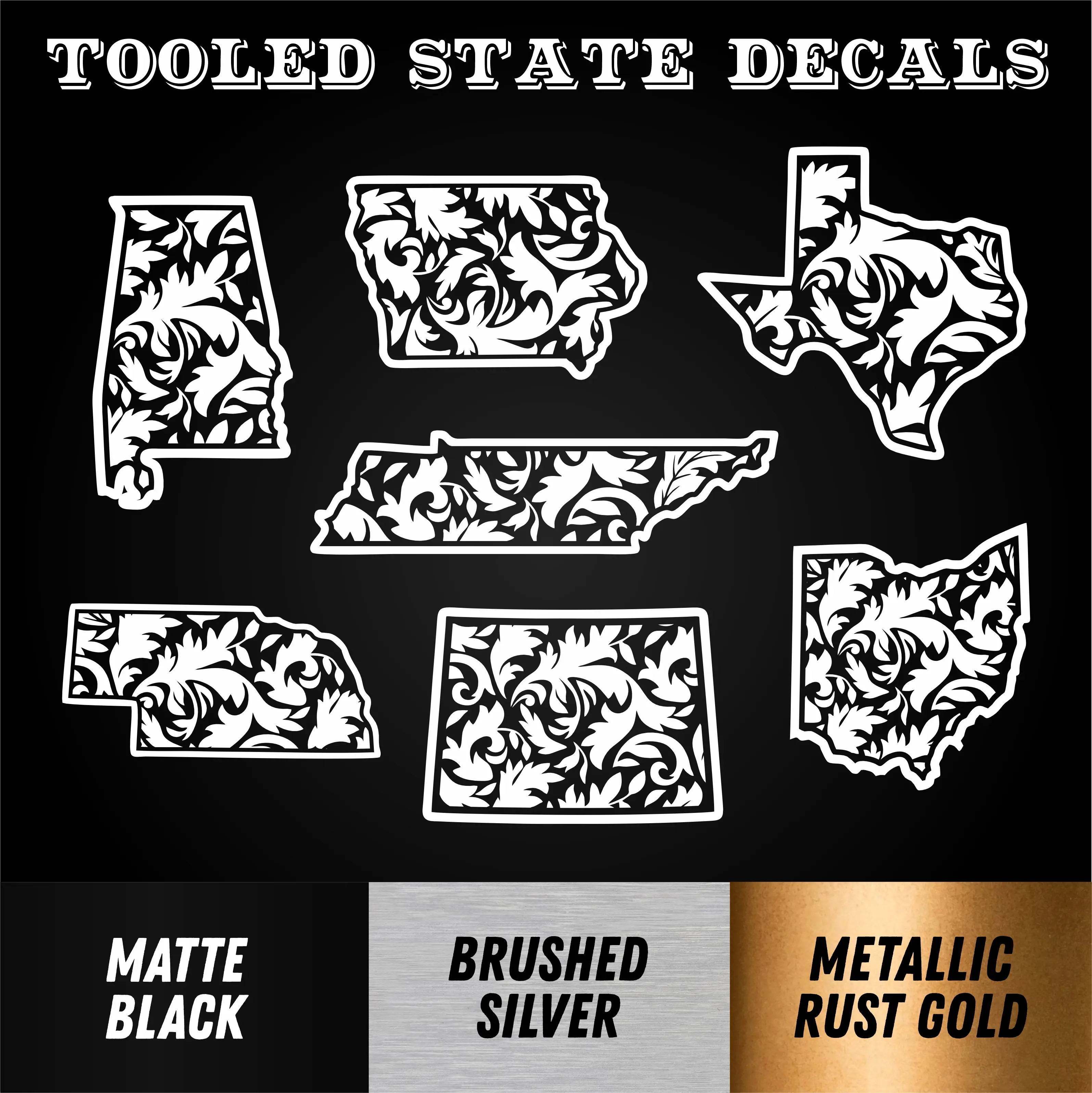 Premium Tooled State Decals - All 50 States Premium Tooled State Decals - All 50 States