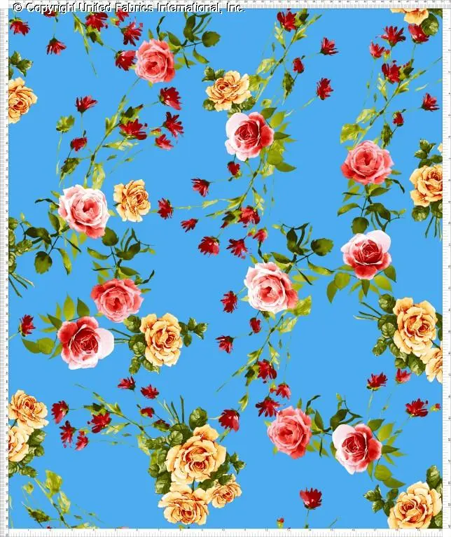 Crepe Techno Printed Rima Floral Fabric by the Yard - Stretch Crepe Fabric for Prom Dress Fabric & Apparel Fabric Sewing