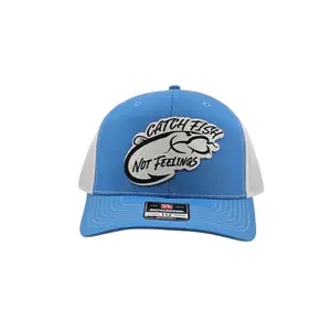 Richardson 112 Trucker Hat - Catch Fish Not Feelings Fishing Hat for Bass & Catfish Deep Sea Fishing - Premium Leatherette Material, Adjustable Snapback, UV Protection, Breathable Fabric, Ideal for Outdoor Adventures