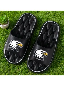 A pair of Eagle brand men's hollow-out slippers  stylish, soft, and comfortable, suitable for both home and outdoor leisure wear. Suitable for both men and women, women's style