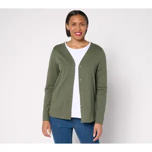 Denim & Co. Essentials Perfect Jersey Button Up Topper Cardigan