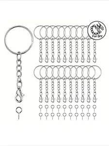 42 pieces of silver lobster clasp keychains, sheep eye nail keychains, DIY key ring making, silver keychains, handmade accessories, bag pendants