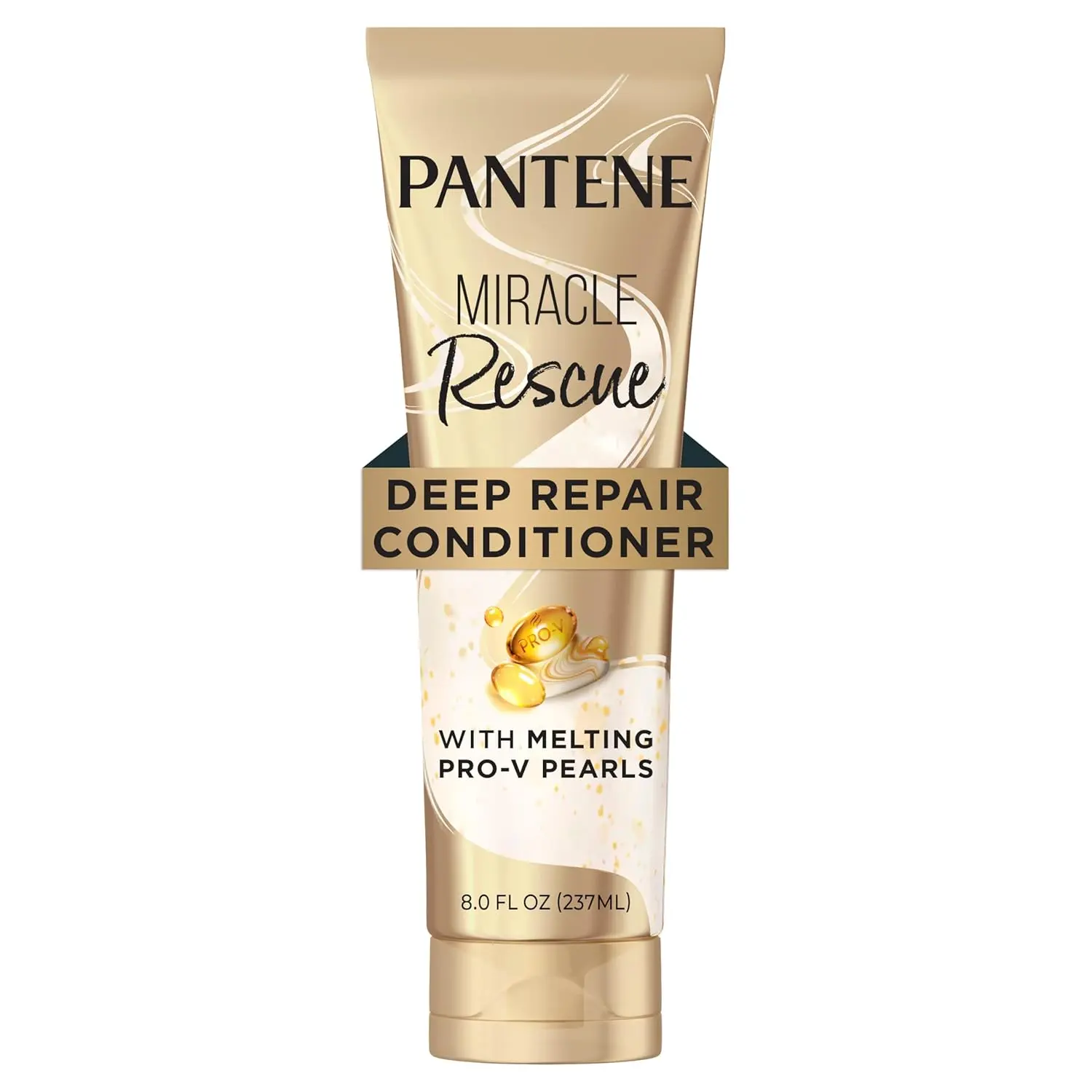 Pantene Miracle Rescue Deep Conditioner, Daily Moisturizing Repair Cream with Melting Pro-V Pearls for Dry, Damaged Hair, UV Protection, 8.0 oz, Moisturizer, Adults, Procter & Gamble, Haircare, Restore, Radiant, Hydrating