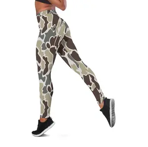 Duck Camo Women's Leggings, Yoga Pants, High Waist Hunting Tights, Women's Outdoor Fitness Outfit