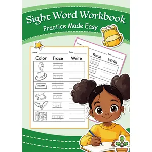Sight Word Workbook for Kids Ages 4-6, CVC Word Practice, Word Search, Match and Write, Missing Letter Activities, Early Reading Workbook for Preschool and Kindergarten, A4 Size