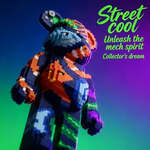 Oceanic Bear Toy, 3D Puzzle Building Blocks, Adorable Desktop Ornament, Home Decor Gift, Couple Family Interactive Plaything