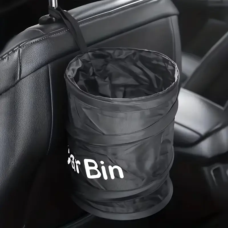 1pc Foldable Car Trash Can, Multi-Functional Storage Box Rubbish Bin, Vehicle Interior Cleaning Organizer, Car Organization Supplies, Car Storage Organizers, Trash Can For Car, Car Trashcan
