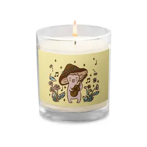 Happy Singing Mushle Man Glass jar soy wax candle