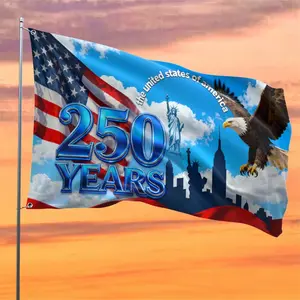 250 Years American Celebration Flag |   1776-2026 USA Banner with Eagle, Stars & Stripes, Polyester Material |   Ideal for Porch, Yard, Garden, 4th of July Party Decor