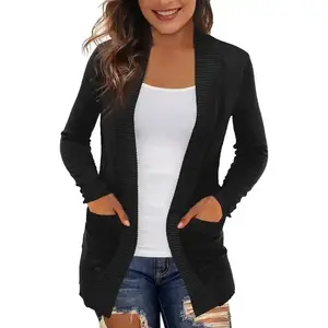 Women's Cardigans with Pockets Casual Lightweight Open Front Cardigan Sweaters for Women (S-2XL)