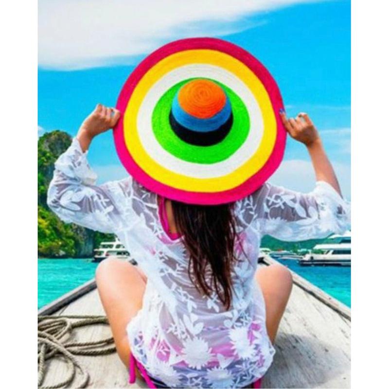 Trendy Oversized Straw Hat for Women, High-Quality Material, Lightweight for Travel