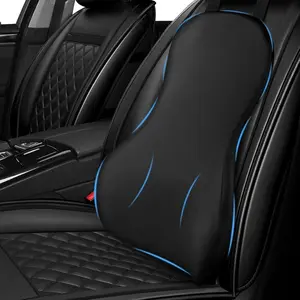 Ainiv Lumbar Support Pillow for Car Seat, Universal Memory Foam Back Support Cushion with Adjustable Straps, Car Back Support Pillow for Office Chair, Car Seat, Long Distance Travel