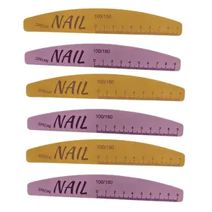 10-Piece Nail File Set, 5 and 5, Crescent Shape, Manicure Tools, Half-Moon Nail Files, Nail Buffer Bars