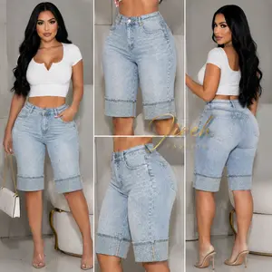 Folded Up Rhinestone Bermuda Short