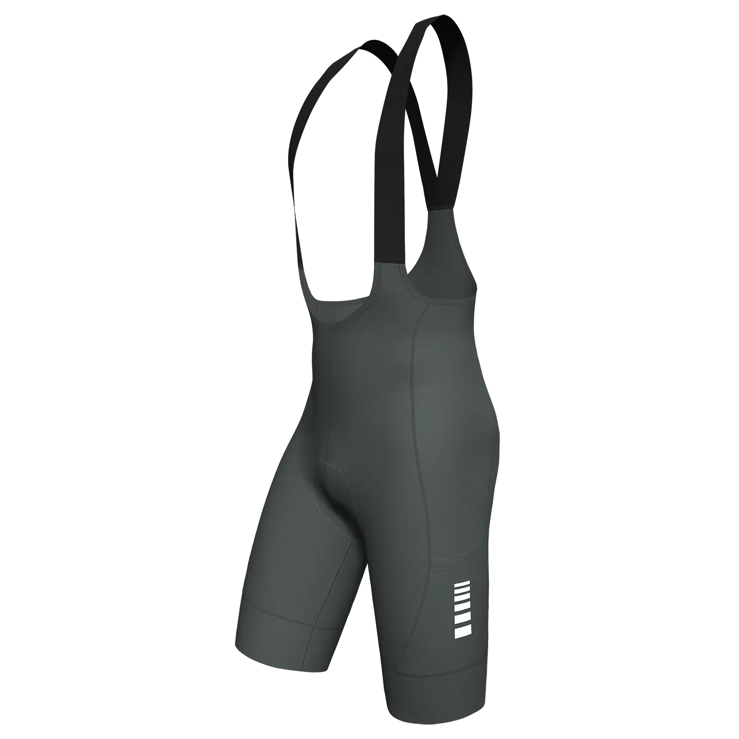 Wulibike Progression Grey Men's Cycling Bib Shorts - 20% Spandex Bikeshorts, Professional Sportswear with Extra Thick 4D Gel Pad, No Roll-Up Legs, Sporty Chic Tights