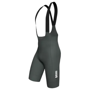 Wulibike Progression Grey Cycling Bib Shorts Men, High Value Riding Apparel with Extra Thick 4D Gel Pad and No Roll-Up Legs