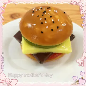 Realistic Hamburger & Bread Squeeze Finger Exercise & Indoor Stress Relief Daily Hand Workout Stress Buster