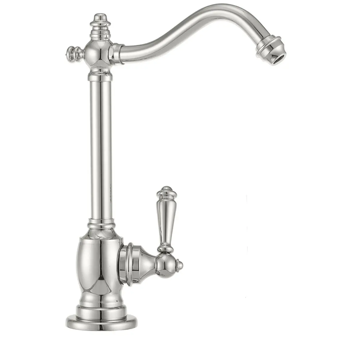 Westbrass D204-NL-05 Victorian Single Handle Instant Hot and Cold Faucet, Polished Nickel - 1/4" Turn Ceramic Disc Valve, 5-1/2" Spout Projection, Requires QHT for Installation, 2 Lever Handles