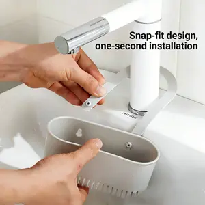 Hands-free draining basket | Plastic hanging sink drainer, one-button press, detachable, suitable for kitchens and bathrooms