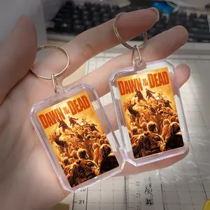 Dawn of the Dead Horror Movie Keychain - High-Quality Acrylic Keyring for Zombie Movie Fans, Collector’s Edition, Perfect Gift for Horror Lovers