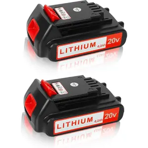 20v  for Black+ Decker: 4.0 ah Replacement 20  Max  Compatible with LBXR20 LBXR2020 LBX20 LBXR2520 LB2XR20 - Extended Runtime for Cordless Power Tools Drill 2 Pack