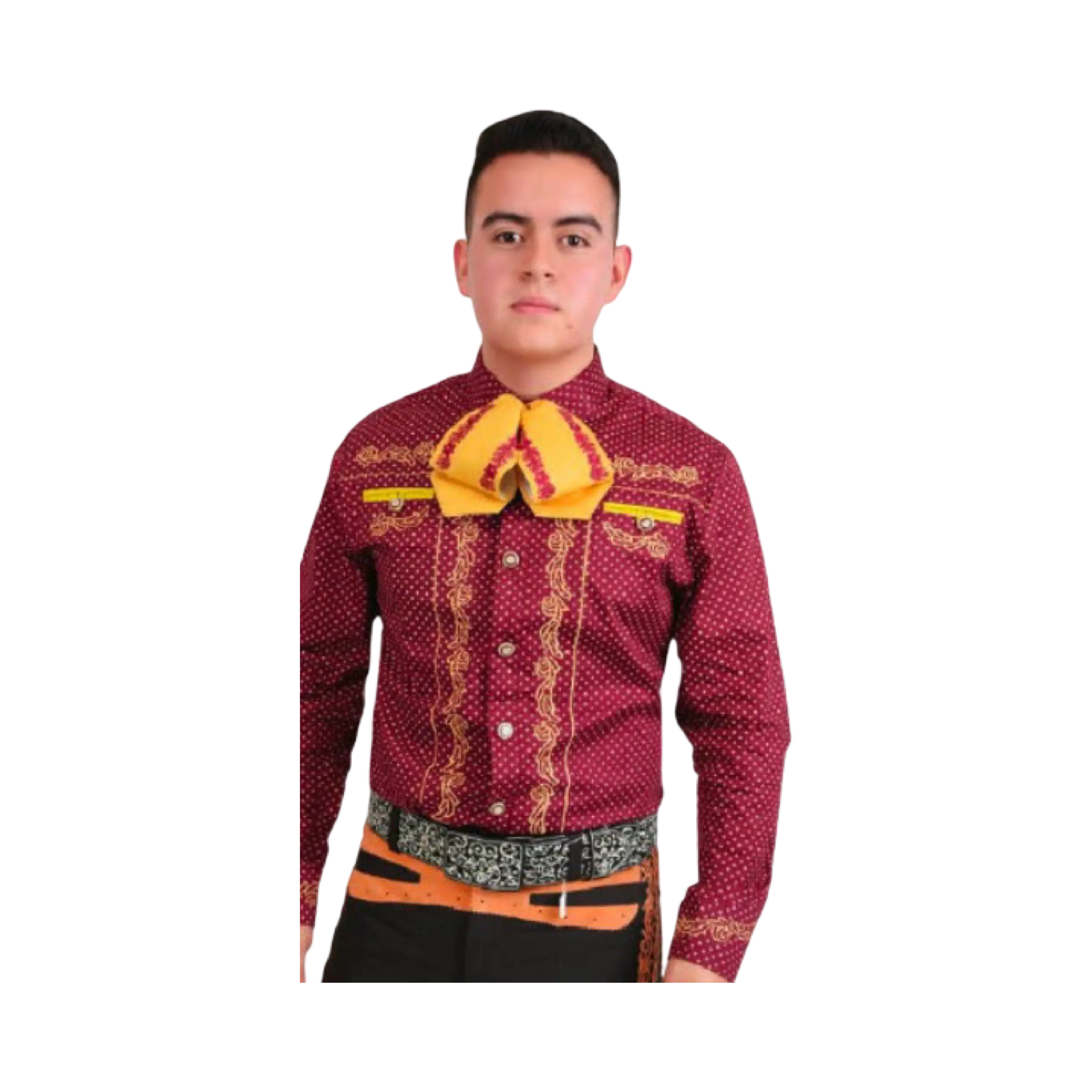 Camisa Charra para Hombre Color Vino – Tradicional Mexicana de Charro