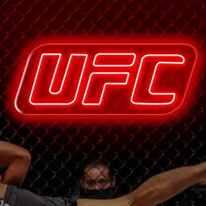 Adjustable Ufc Neon Wall Decor Lamp, Boxing Night Neon Sign, USB Powered Night Light for Gaming Bedroom Birthday Party