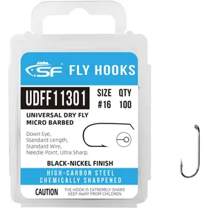 Fly Tying Hooks Ultra Sharp High Carbon Steel for Nymphs Wet Traditional Dry Streamers Eggs Jig Poppers Emergers Terrestrial Flies with Mini Box 100Pcs