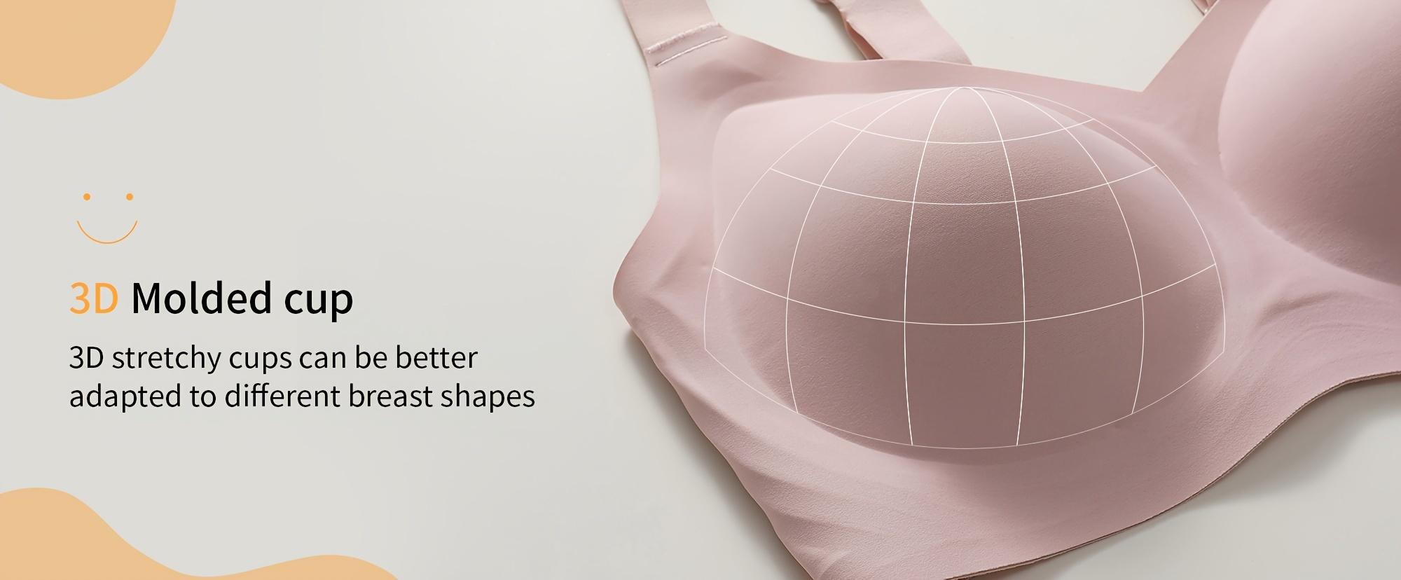 Seamless, Comfortable, And Supportive Women'S Bra with a Fixed Cup Design to Prevent Sagging And Side Bulge, Featuring No Underwire