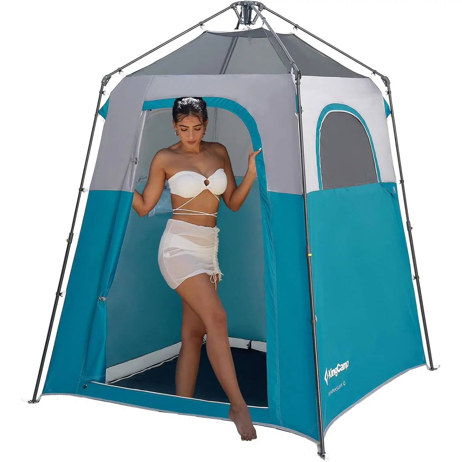 KingCamp Pop-Up Privacy Shelter Tent, Portable with Large Room, Weatherproof and Windproof with Floor for Outdoor Camping, Foldable Setup, 1 Room