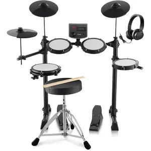 VEVOR Electronic Drum Set with Quiet Mesh Pads, 32 Drum Kits 480 Sounds Electric Drumset, 8in Snare, 10in Cymbals, USB MIDI Supported, Drumsticks, for Beginners AdultsVEVOR Super Brand Day