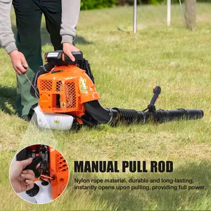 Backpack Gas Leaf Blower, 80CC Backpack Gas Leaf Blower, Gas Blower, Up to 900CFM, Powerful Clearing, for Lawn Care Yard Dust Debris (Orange)