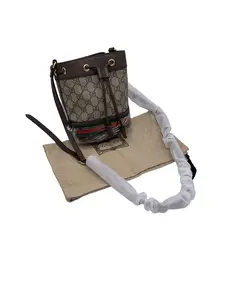 Pre-owned GUCCI Classic Red & Green Web Stripe Pattern Drawstring Mini Bucket Bag Crossbody & Shoulder Wear/WJER03223890