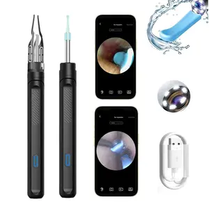 Home smart earwax remover, smart headphone cleaning tool with tweezers, equipped with camera, high-definition observation mirror, USB charging, very suitable for family use